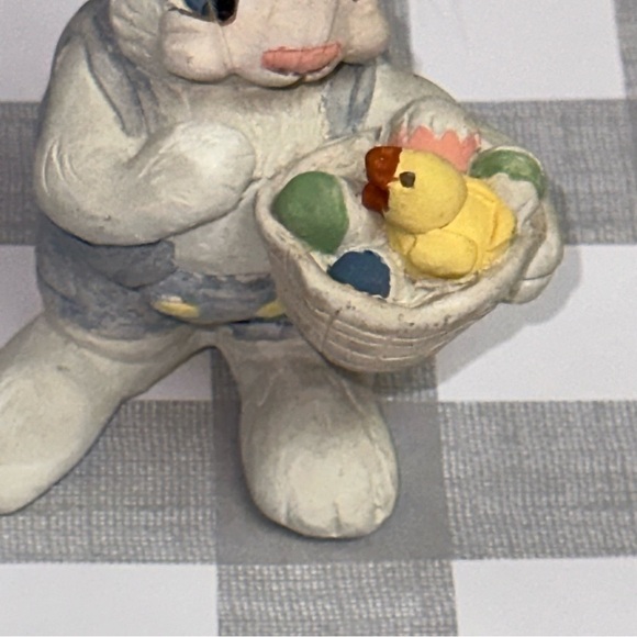 Kristen Hayes Ceramic Hand Painted Easter Bunny Signed 1993 Duck Eggs Vintage - Picture 4 of 8